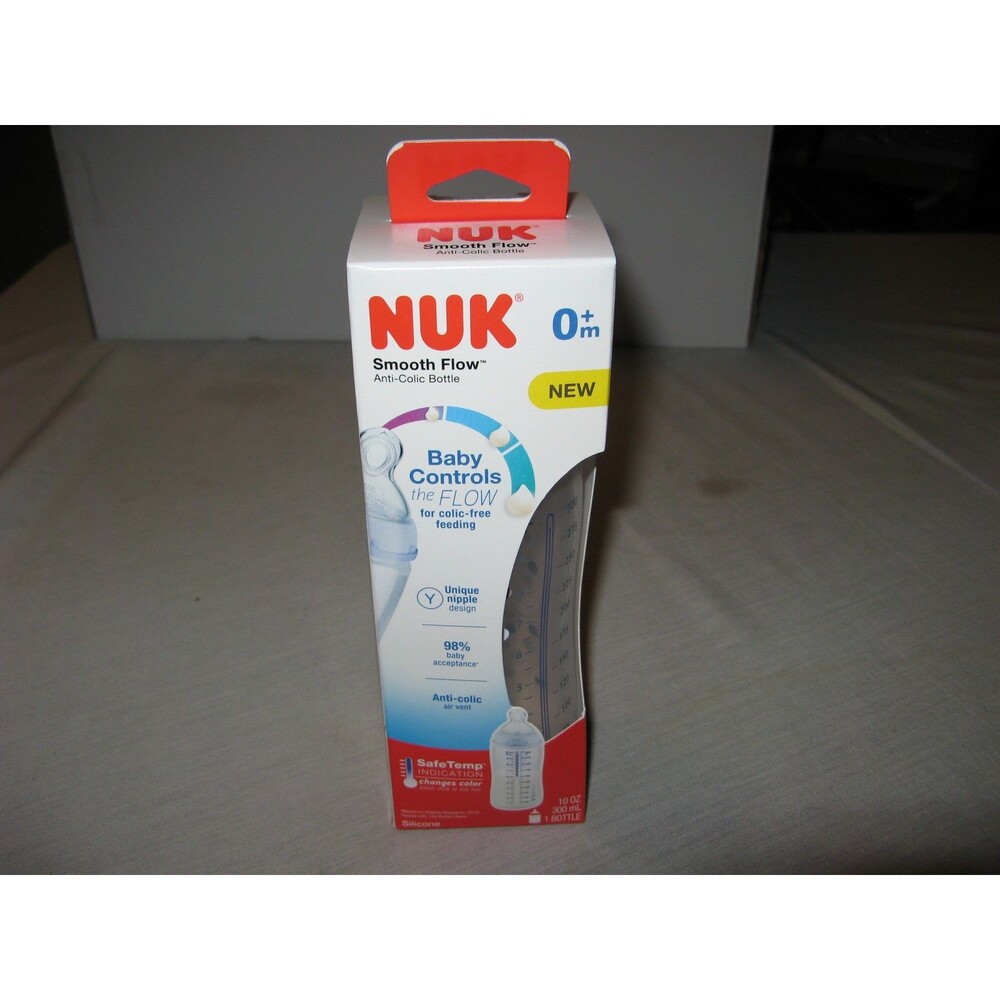 Nuk Anti-Colic Baby Bottle with Safe Temp Indicator 10 oz Bottle Brand New